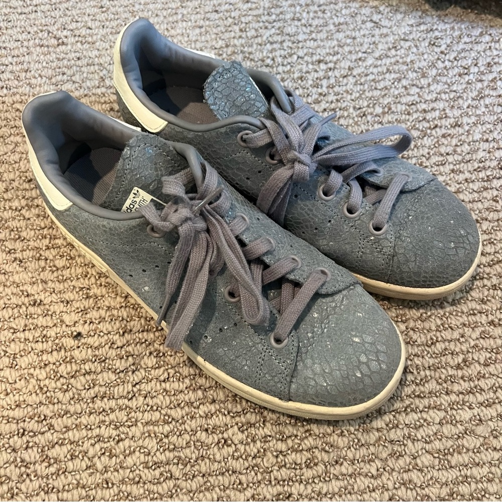 Blue grey adidas Stan smiths. Size 6